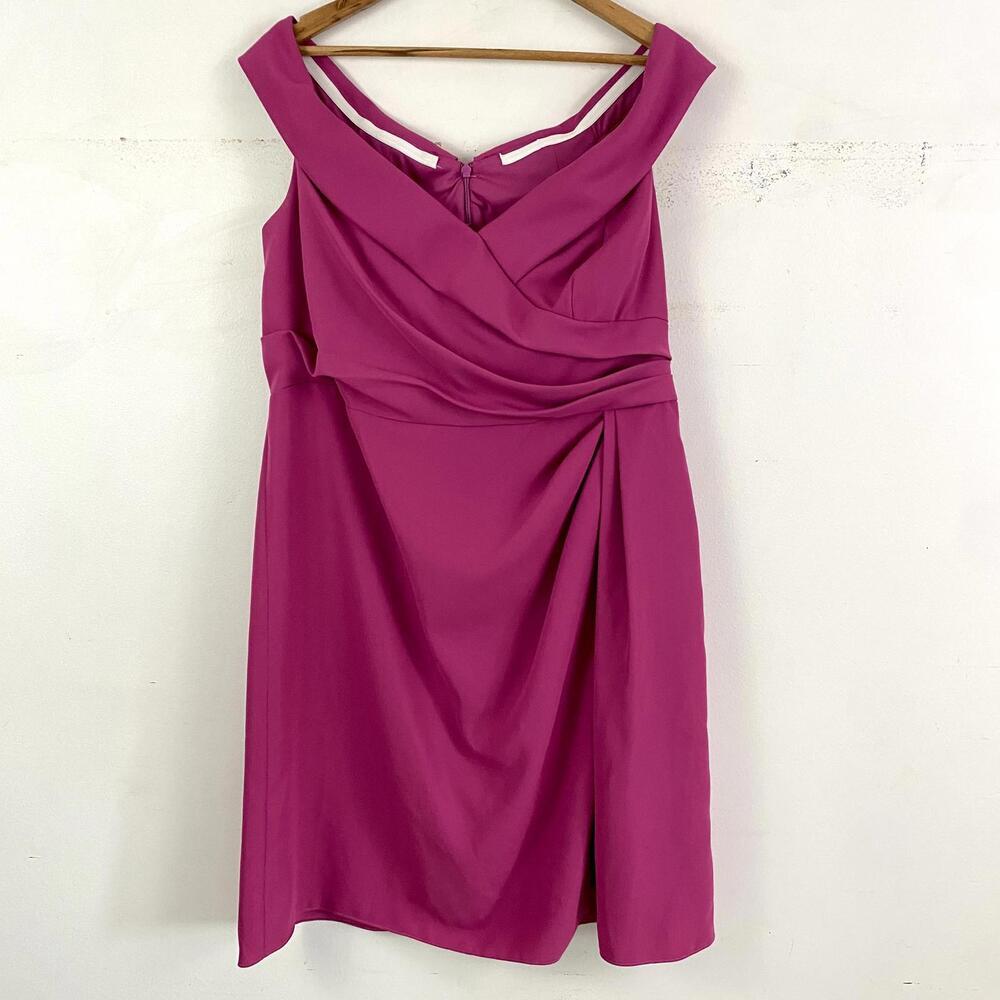 AFTER SIX magenta pink off the shoulder knee length formal dress sz 20